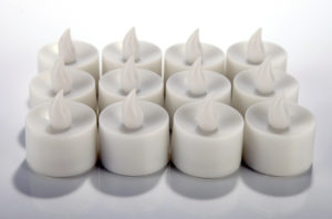 12x amber flameless battery operated tea light candles
