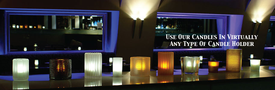 Flameless electric tea light candles can be used in virtually any type of candle holder