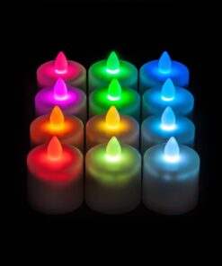 Multi-colour Rechargeable led tea light candle set of 12 Candles Recharge