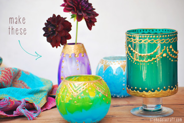 How To DIY Moroccan Glass Flameless Candle Holders