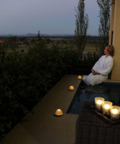 Candles Recharge rechargeable tea light candles in use at The Spa at the Chateau Elan, Hunter Valley, NSW, Australia