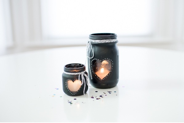 DIY upcycled chalkboard flameless tea light candle holders tutorial