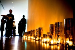 At your wedding or next event or function why not try lining the floor with battery tea light candles in candle holders of various heights.